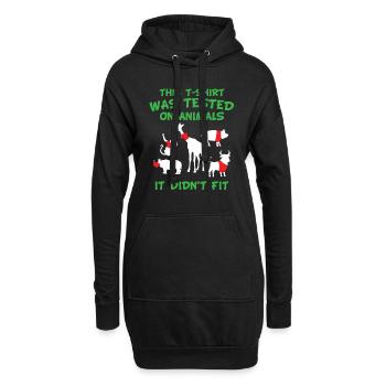 This T-Shirt was tested on animals - it didn´t fit - Hoodie-Kleid - Schwarz - Vorne