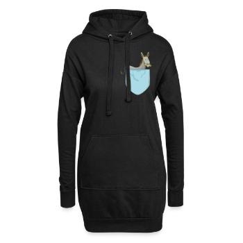 cadeau sympa âne sac âne - Sweat-shirt à capuche long Femme - noir - Devant