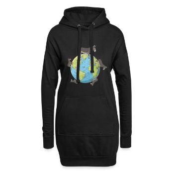 Erde Lose Esel cooles Geschenk - Hoodie-Kleid - Schwarz - Vorne