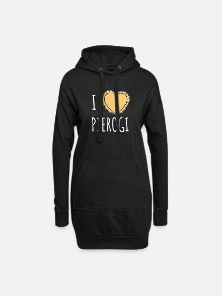 Polnisch I Love Pierogi Food - Hoodie-Kleid - Schwarz