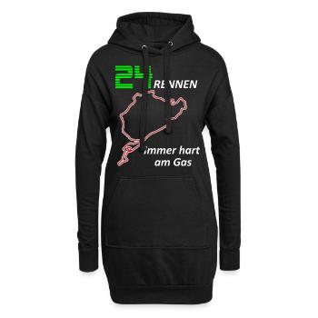 24 Stunden Rennen- Shirts für Frauen, Männer, Kids - Hoodie-Kleid - Schwarz - Vorne