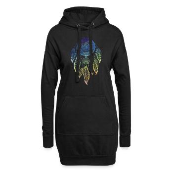 Traumfänger - Hoodie-Kleid - Schwarz - Vorne