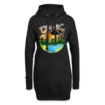 Zoo gardien zoo travail profession cadeau cadeau - Sweat-shirt à capuche long Femme - noir - Devant