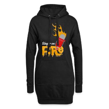 Sänger - Hoodie-Kleid - Schwarz - Vorne