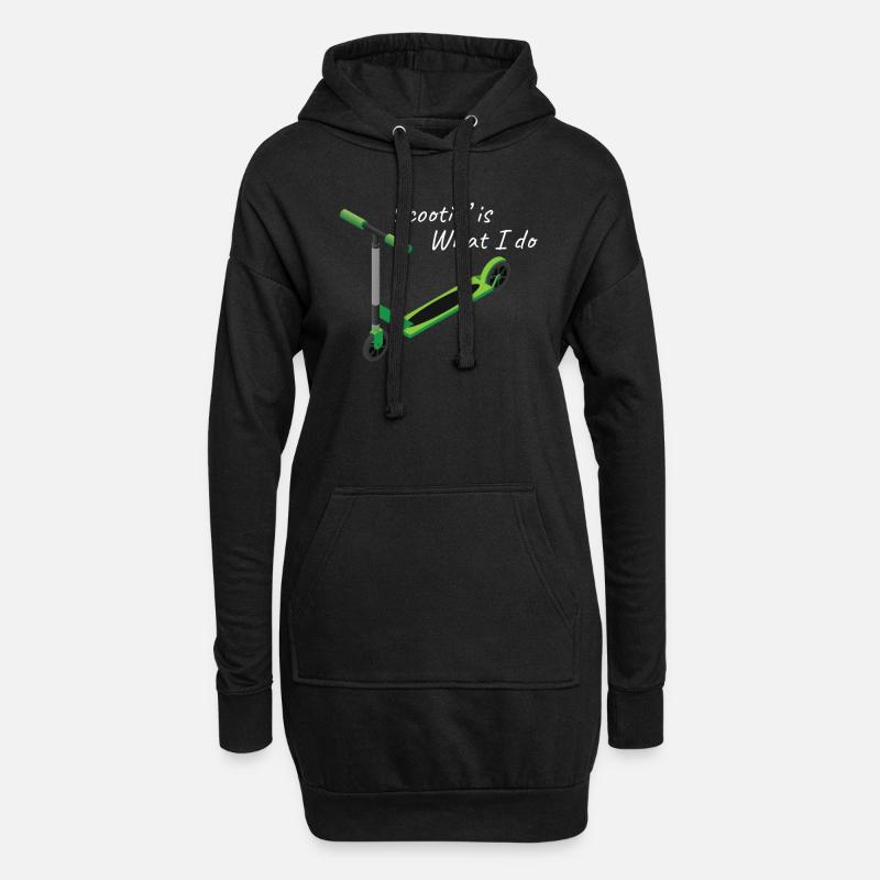 Rollerfahren Ist Was Ich Mache Tretroller Geschenk - Hoodie-Kleid - Schwarz