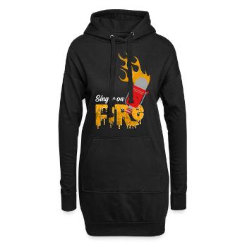 Idée cadeau musical pour le chanteur sur le microphone - Sweat-shirt à capuche long Femme - noir - Devant