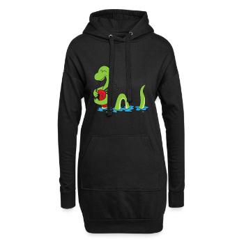 Schottland Ungeheuer Loch Ness Nessie Dudelsack - Hoodie-Kleid - Schwarz - Vorne