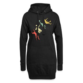 Retro Volleyball - Hoodie-Kleid - Schwarz - Vorne