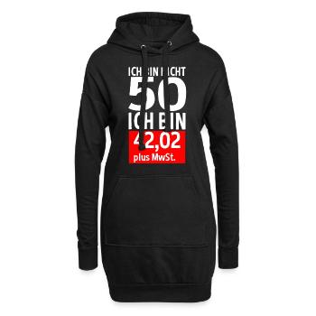 50 Jahre Plus MwSt 50. Geburtstag Spruch Geschenk - Hoodie-Kleid - Schwarz - Vorne