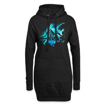Camping Berge Zelt Natur Camper Geschenkidee Kunst - Hoodie-Kleid - Schwarz - Vorne