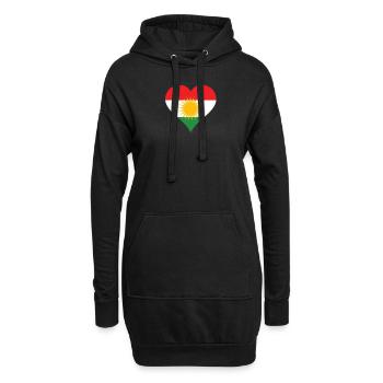 Kurdistan Liebe - Hoodie-Kleid - Schwarz - Vorne