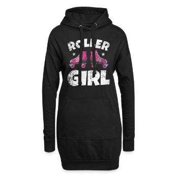 Fille de roller skate - Sweat-shirt à capuche long Femme - noir - Devant