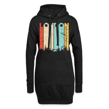London - Hoodie-Kleid - Schwarz - Vorne