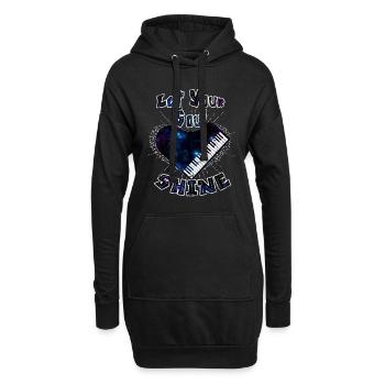 Klavier - Hoodie-Kleid - Schwarz - Vorne