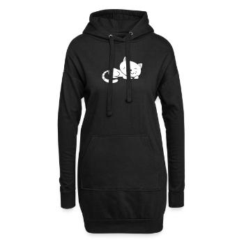 Le chat dort T-shirt - Sweat-shirt à capuche long Femme - noir - Devant
