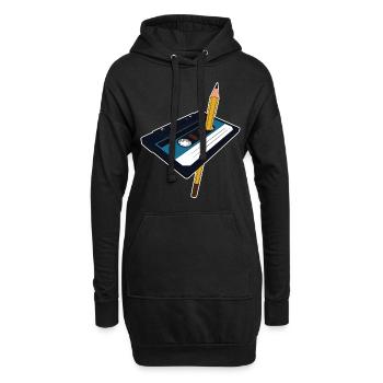 Kassette Bleistift Stift Audiokassette Mixtape Geschenk - Hoodie-Kleid - Schwarz - Vorne