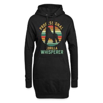 Gorilla Affe - Hoodie-Kleid - Schwarz - Vorne