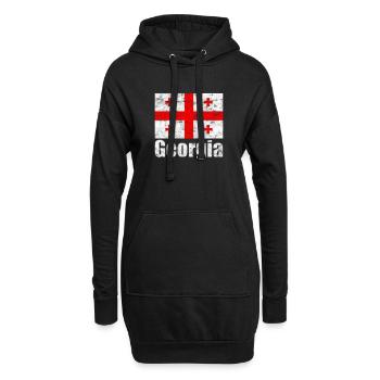 Drapeau de la Géorgie - Sweat-shirt à capuche long Femme - noir - Devant