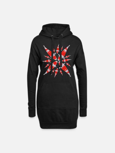 Koi - Hoodie-Kleid - Schwarz