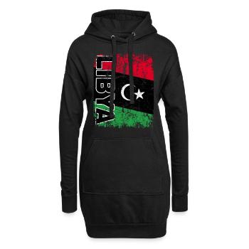 LIBYEN FLAGGE Libysche Fahne Lybien Libya retro - Hoodie-Kleid - Schwarz - Vorne