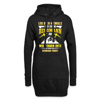Bergmann T-Shirt Leg dich niemals mit einem an - Hoodie-Kleid - Schwarz - Vorne