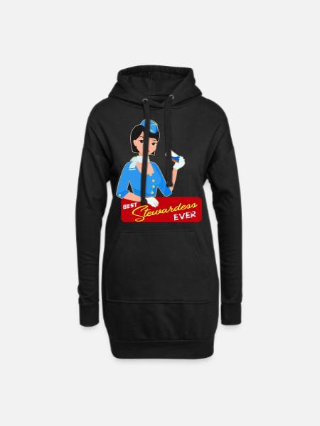 Hôtesse de l'air cadeau - Sweat-shirt à capuche long Femme - noir