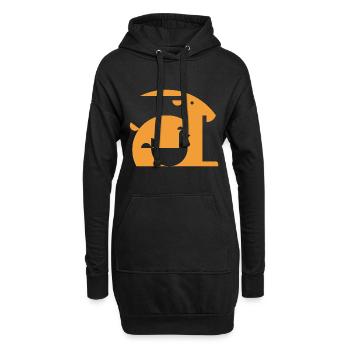 Ziege oder Hahn Illusion Optik Täuschung Geschenk - Hoodie-Kleid - Schwarz - Vorne