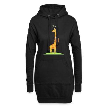 Paresseux Girafe Suspendu Drôle Fatigué - Sweat-shirt à capuche long Femme - noir - Devant