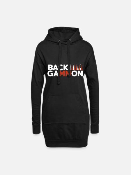 Backgammon Brettspiel Geschenk - Hoodie-Kleid - Schwarz