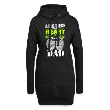 Fête des pères Papa Ange Ciel Geschenl - Sweat-shirt à capuche long Femme - noir - Devant