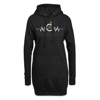 Fléchettes Dartboard Heartbeat Dart Player Gift EKG - Sweat-shirt à capuche long Femme - noir - Devant