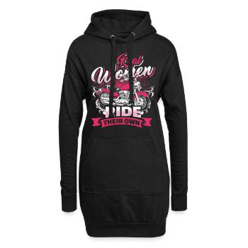 Biker Biker Moto Biker Femme - Sweat-shirt à capuche long Femme - noir - Devant