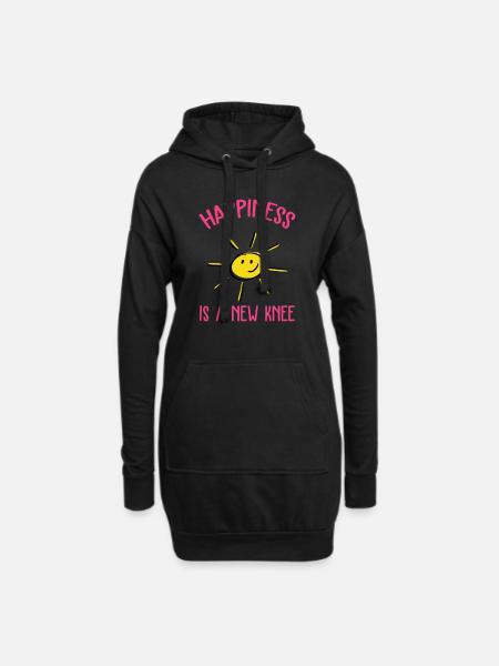 Neues Knie Bionisch Erholung Glücklich - Hoodie-Kleid - Schwarz