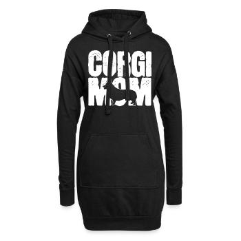 Corgi Mère - Sweat-shirt à capuche long Femme - noir - Devant