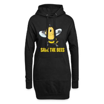Sauvez les abeilles, abeille sympathique - Sweat-shirt à capuche long Femme - noir - Devant