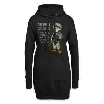 Luftwaffe Air Force Airforce - Hoodie-Kleid - Schwarz - Vorne