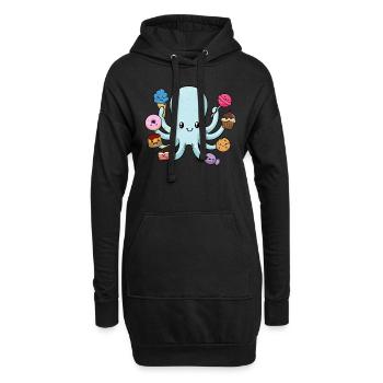Sweet octopus gift octopus with sweets - Hoodie Dress - black - Front