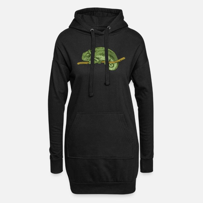 Chamäleon - Hoodie-Kleid - Schwarz
