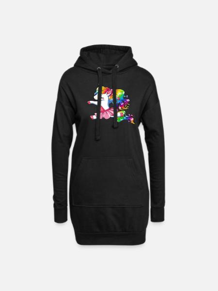 Einhorn Ballet Ballerina - Hoodie-Kleid - Schwarz