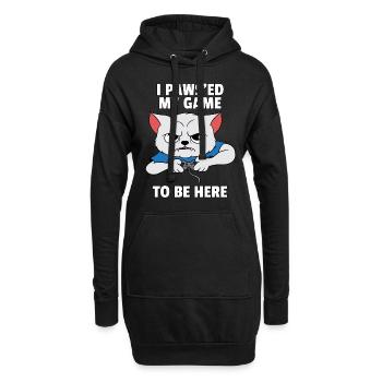 Gamer Video Player Cat Controller Gift - Hoodie Dress - black - Front