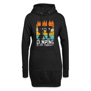 Wohnwagen Retro Camping Camper - Hoodie-Kleid - Schwarz - Vorne
