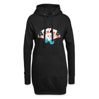 Vegas Pool Party Motiv - Hoodie-Kleid - Schwarz - Vorne