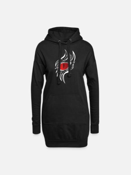 Drachen auge - Hoodie-Kleid - Schwarz