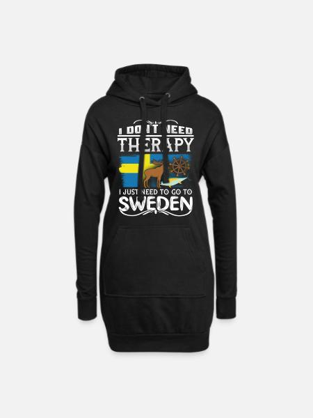 Suède - Sweat-shirt à capuche long Femme - noir