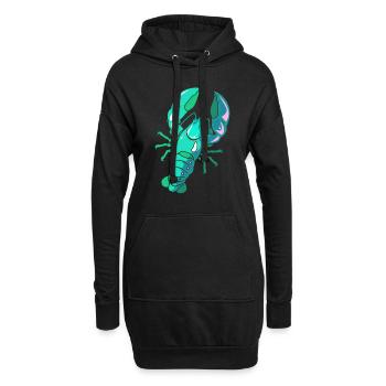Homard Crevette Languste Cancer Fruits de mer - Sweat-shirt à capuche long Femme - noir - Devant