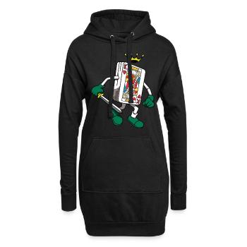 Jeu de cartes King King Poker Deck Deck Casino Holdem - Sweat-shirt à capuche long Femme - noir - Devant