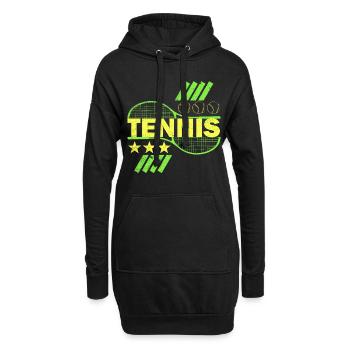 Tennis Farbmotiv Tennisschläger Geschenkidee - Hoodie-Kleid - Schwarz - Vorne