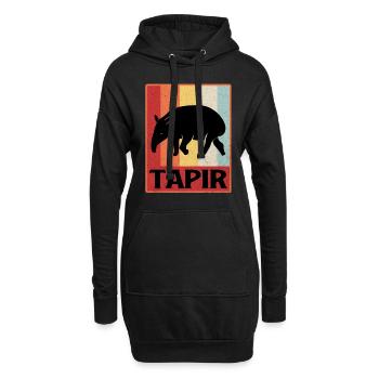 Tapir - Hoodie-Kleid - Schwarz - Vorne