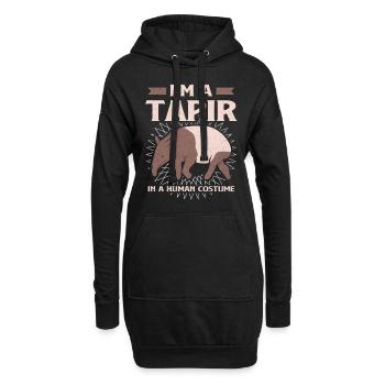 Tapir - Hoodie-Kleid - Schwarz - Vorne