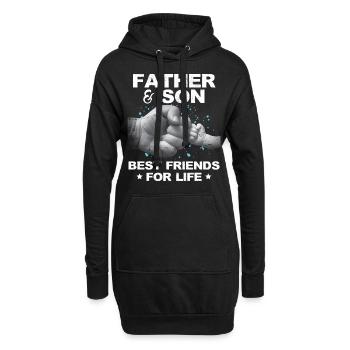 Père et Fils Meilleurs amis pour la vie - Sweat-shirt à capuche long Femme - noir - Devant